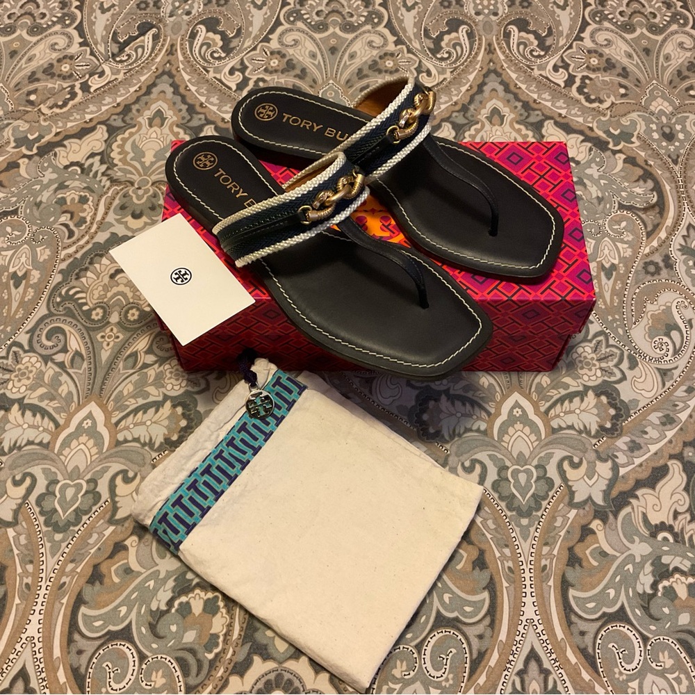 Like New Tory Burch Jessa Thong Sandals Women’s Sz 7.5 M Worn 1x